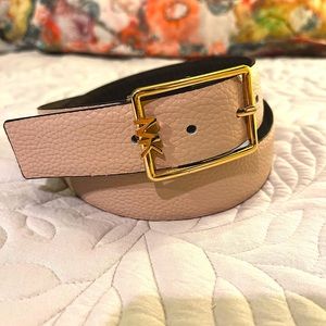 MICHAEL KORS *reversible* Belt - LtPnk/DkBrn w/ Gold Buckle - Like New -Size M